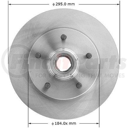 BENDIX PRT1921 Disc Brake Rotor and Hub Assembly - Global, Iron, Natural, Vented, 11.60" O.D.