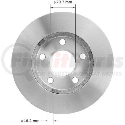 Bendix PRT5158 Disc Brake Rotor - Global, Hat, Iron, Natural, Vented, 8 Bolt Holes, 10.94" O.D.