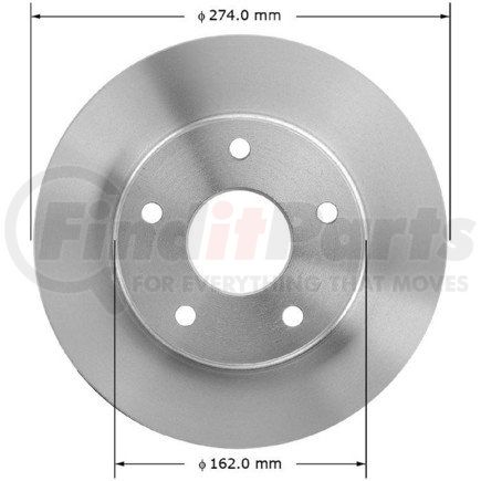 Bendix PRT5182 Disc Brake Rotor - Hydraulic, Flat, 6 Bolt Holes, 6.50" Bolt Circle, 12.80" O.D.