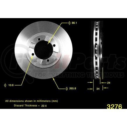 Bendix PRT1750 Disc Brake Rotor - Iron, 10.48 Inch, 0.945 Inch Thick, Vented, Smooth
