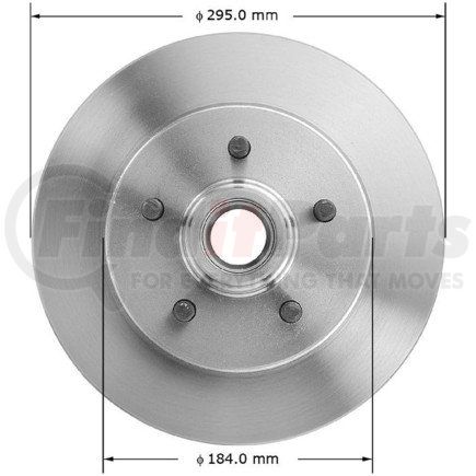 Bendix PRT1830 Disc Brake Rotor and Hub Assembly - Global, Iron, Natural, Vented, 11.61" O.D.