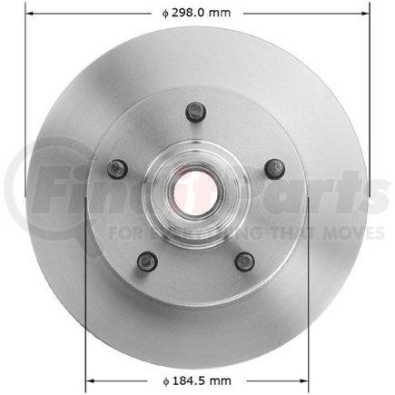 Bendix PRT1907 Disc Brake Rotor and Hub Assembly - Global, Iron, Natural, Vented, 11.71" O.D.