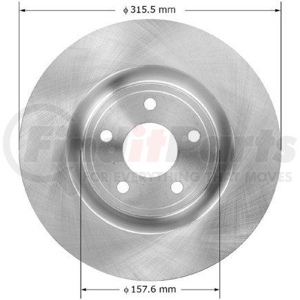 Bendix PRT5893 Disc Brake Rotor - 13.00 In OD, 0.433 In Thickness, Iron, Smooth
