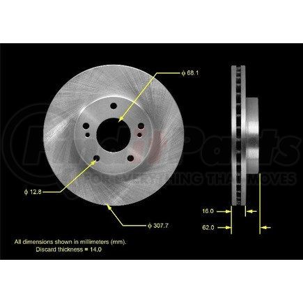 Bendix PRT5537 Disc Brake Rotor - Iron, 12.11 Inch Diameter, 0.630 Inch Thick, Vented, Smooth
