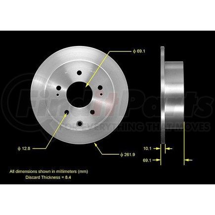 Bendix PRT5547 Disc Brake Rotor - 10.31 In OD, 0.394 In Thickness, Iron, Smooth