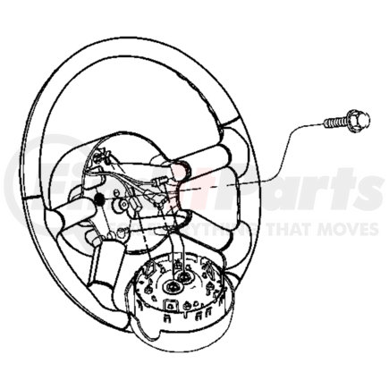 Chrysler 1GR29XDHAA Steering Wheel Back Cover - Pastel Slate Gray, fits 2007-2008, 2010 Chrysler PT Cruiser