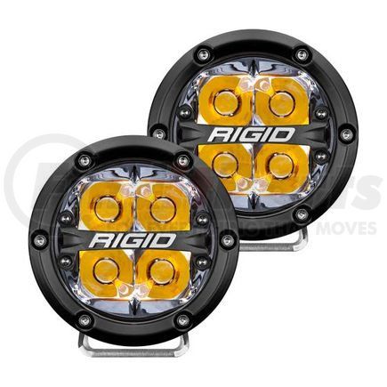 Rigid 36114 RIGID 360-Series 4 Inch Off-Road LED Light, Spot Beam, Amber Backlight, Pair