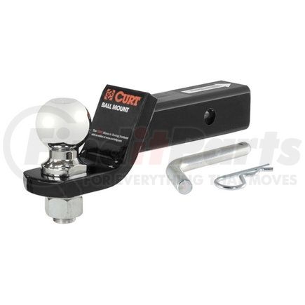 Redneck Trailer 45041 Ball Mount - Loaded, Gloss Black Powder Coat, 2" Receiver Tube, 2-5/16" Diameter, 2" Drop, 8-1/4" Length, 5/8" Hitch Pin/Clip, 7500 lbs. GTW / 750 lbs. TW