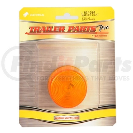 Trailer Parts Pro LT01-020 Redline Amber 2in Round Clearance/Marker Light