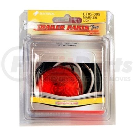 Trailer Parts Pro LT02-305 Redline 2in Red LED Clearance/Marker Light w/Grommet & Pigtail