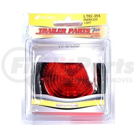 Trailer Parts Pro LT02-355 Redline 2 1/2in Red LED Clearance/Marker Light w/Grommet & Pigtail