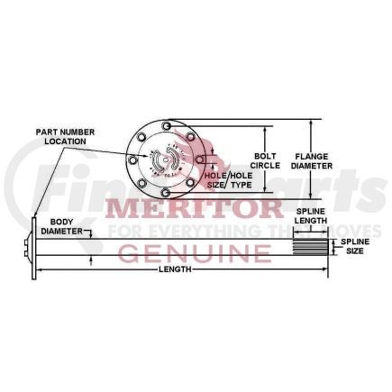 AxleTech 3202D6738 Meritor Genuine Axle Shaft