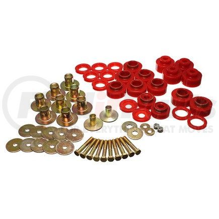 Energy Suspension 3.4170R Body Mount Set; Red; Performance Polyurethane; Includes Hardware;