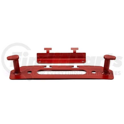 WARN 102300 Mounts Behind Fairlead to Fill Gap In Factory Bumper; Powder Coated; Red; With License Plate Mounting Bracket and Stanchions For Winch Rope and Hook