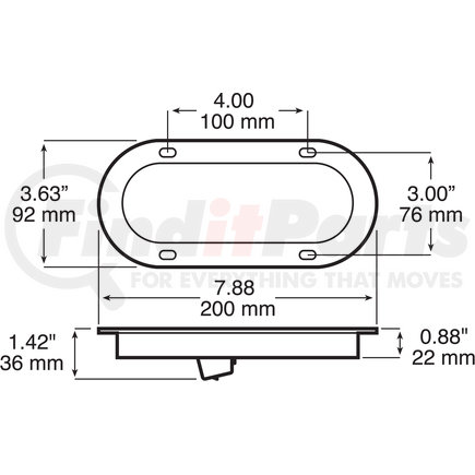 Peterson Lighting 823R-22 820-22/823-22 Series Piranha&reg; LED 6" Oval Stop/Turn/Tail and Amber Park/Turn Light - Red Flange Mount