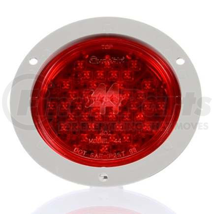 Truck-Lite TL44222R Brake / Tail / Turn Signal Light - For Super 44, LED, Red, Round, 42 Diode, Gray Flange Mount, 12 Volt