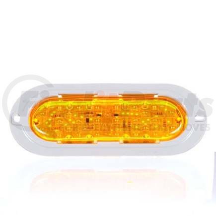 Truck-Lite TL60272Y Auxiliary Light - For 60 Series, LED, Yellow Oval, 26 Diode, Gray Flange Mount, Fit 'N Forget S.S., 12 Volt