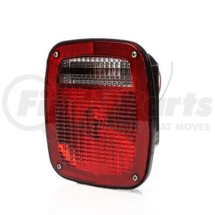 Truck-Lite TL4027 Brake / Tail / Turn Signal Light - Incandescent, Red/Clear Acrylic Lens, Hardwired, Stripped End, 12 Volt
