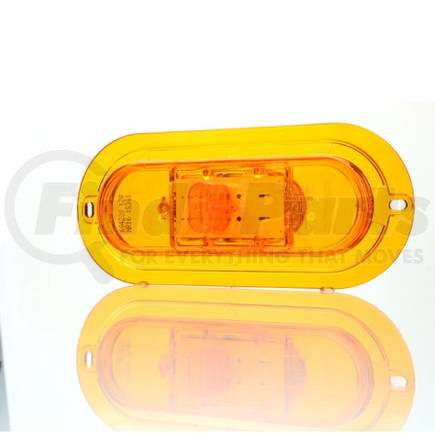 Truck-Lite TL60420Y Side Marker Light - For 60 Series, LED, Yellow Oval, 6 Diode, Yellow Flange Mount, Fit 'N Forget S.S., 12 Volt