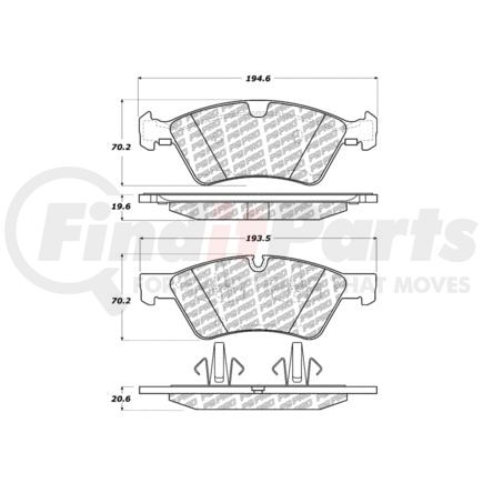 Centric 500.11230 PQ PRO Disc Brake Pads with Hardware