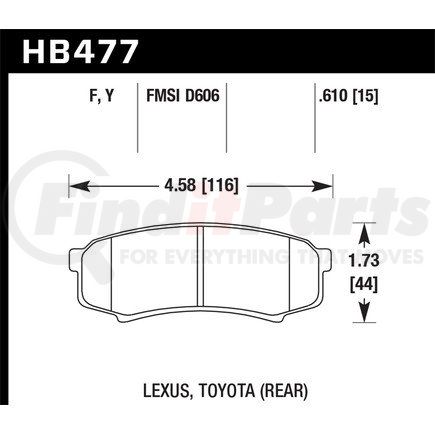 Hawk Friction HB477F610 BRAKE PADS