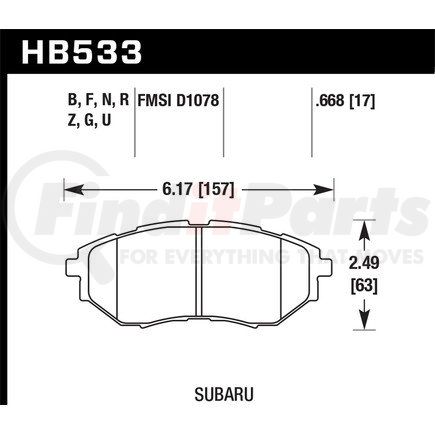 Hawk Friction HB533B668 BRAKE PADS