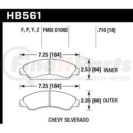 Hawk Friction HB561Y710 BRAKE PADS