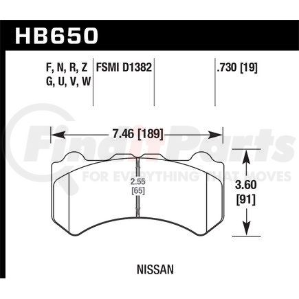 HAWK FRICTION HB650F730 PERF STREET PADS HPS