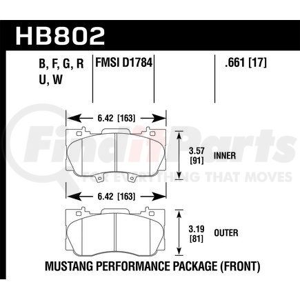 HAWK FRICTION HB802B661 HPS 5.0 BRAKE PADS