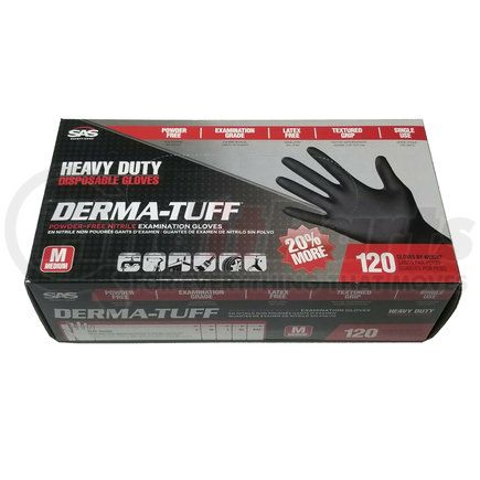 SAS Safety Corp 66582 DERMA TUFF PF NITRILE MED 6MIL