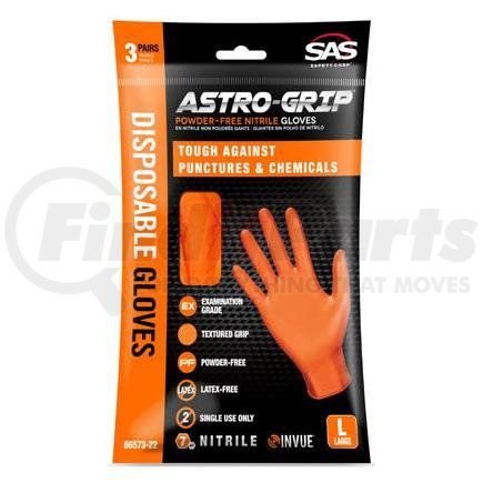 SAS Safety Corp 66573-22 Astro Grip Dual-Sided Scale Grip Disposable Gloves (Pair of 3) - Large