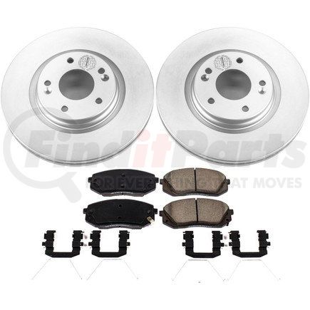 PowerStop Brakes CRK8011 Genuine Geomet® Coated Rotor and Low-Dust, Ceramic Brake Pad Kit