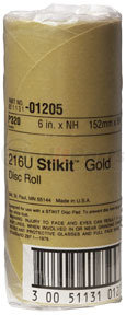 3M 1205 6" Stikit™ Gold P320 Grade Sanding Discs - 75 Disc Roll