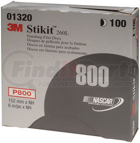 3M 1320 Stikit™ Finishing Film Disc 01320, 6" , P800, 100 discs/bx