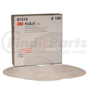 3M 1319 Stikit™ Finishing Film Disc 01319, 6" , P1000, 100 discs/bx