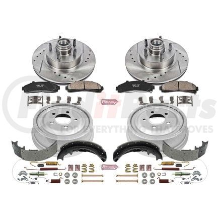 PowerStop Brakes K15006DK Z23 Daily Driver Carbon-Ceramic Pads, Drilled + Slotted Rotors, Drum + Shoe Kit