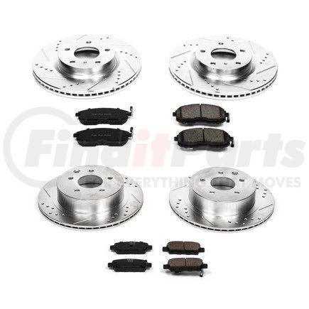 POWERSTOP BRAKES K2710 Z23 Daily Driver Carbon-Fiber Ceramic Brake Pad and Drilled & Slotted Rotor Kit