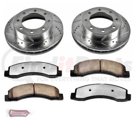 POWERSTOP BRAKES K188536 Z36 Truck and SUV Carbon-Fiber Ceramic Brake Pad and Drilled & Slotted Rotor Kit