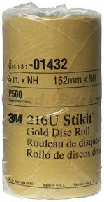 3M 1437 Stikit™ Gold Disc Roll 01437, 6", P240A, 175 discs/roll