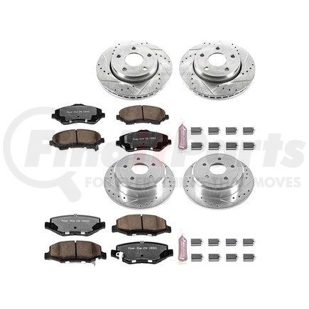 PowerStop Brakes K279836 Z36 Truck and SUV Carbon-Fiber Ceramic Brake Pad and Drilled & Slotted Rotor Kit