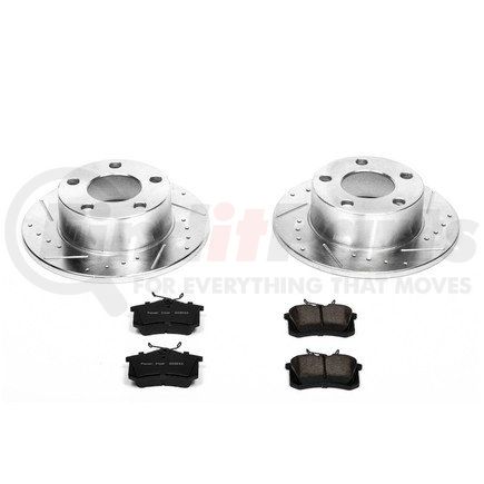 POWERSTOP BRAKES K515 Z23 Daily Driver Carbon-Fiber Ceramic Brake Pad and Drilled & Slotted Rotor Kit