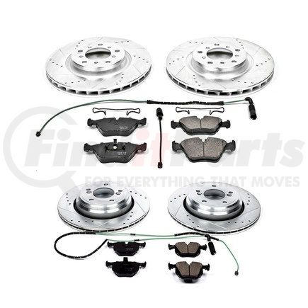 PowerStop Brakes K5730 Z23 Daily Driver Carbon-Fiber Ceramic Brake Pad and Drilled & Slotted Rotor Kit