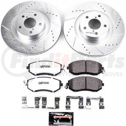 PowerStop Brakes K608226 Z26 Street Performance Ceramic Brake Pad and Drilled & Slotted Rotor Kit