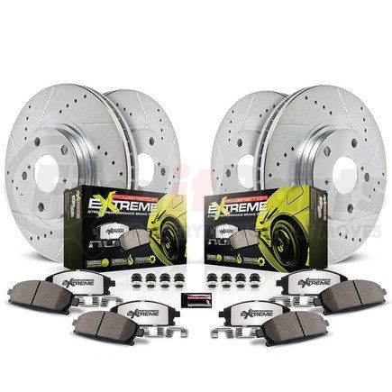 PowerStop Brakes K676226 Z26 Street Performance Ceramic Brake Pad and Drilled & Slotted Rotor Kit