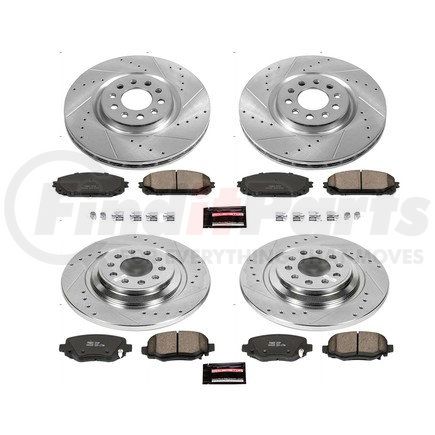 PowerStop Brakes K6541 Z23 Daily Driver Carbon-Fiber Ceramic Brake Pad and Drilled & Slotted Rotor Kit