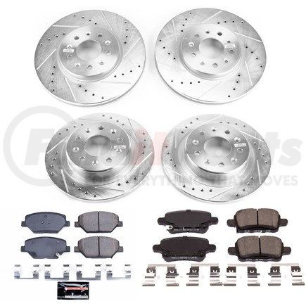 PowerStop Brakes K7565 Z23 Daily Driver Carbon-Fiber Ceramic Brake Pad and Drilled & Slotted Rotor Kit