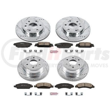 POWERSTOP BRAKES K7225 Z23 Daily Driver Carbon-Fiber Ceramic Brake Pad and Drilled & Slotted Rotor Kit