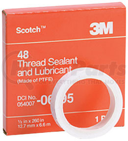 3M 6195 Scotch® Thread Sealant and Lubricant Tape 48, 1/2" x 260"