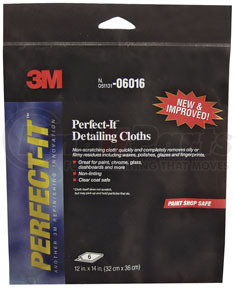 3M 6016 Perfect-It™ Detailing Cloths 06016, 12" x 14", 6 Cloths/Pack