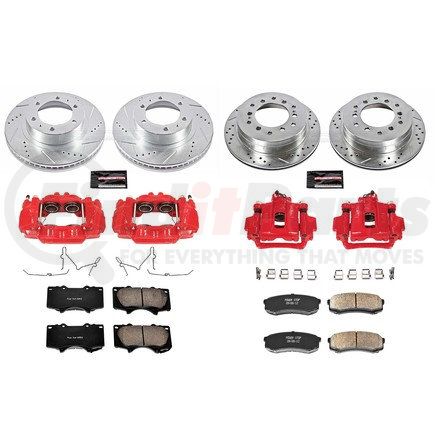 POWERSTOP BRAKES KC138 Z23 Daily Driver Carbon-Fiber Ceramic Pads Drilled & Slotted Rotor & Caliper Kit